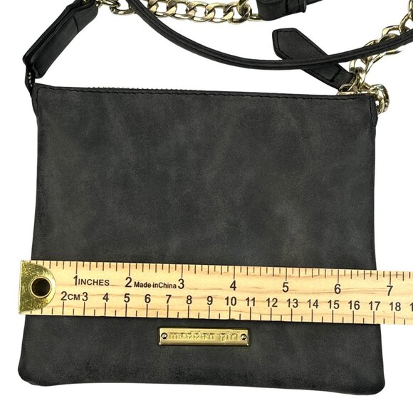 Madden Girl Crossboady Purse Gray Bag Zipper Pocket Inside Top Zipper Logo - Picture 13 of 13